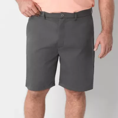 St. John's Bay Mens 10" Mid Rise Big and Tall Adaptive Stretch Fabric Adjustable Features Easy-on + Easy-off Chino Short