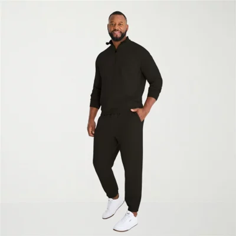 Xersion Mens Mock Neck Long Sleeve Big and Tall Quarter-Zip Pullover