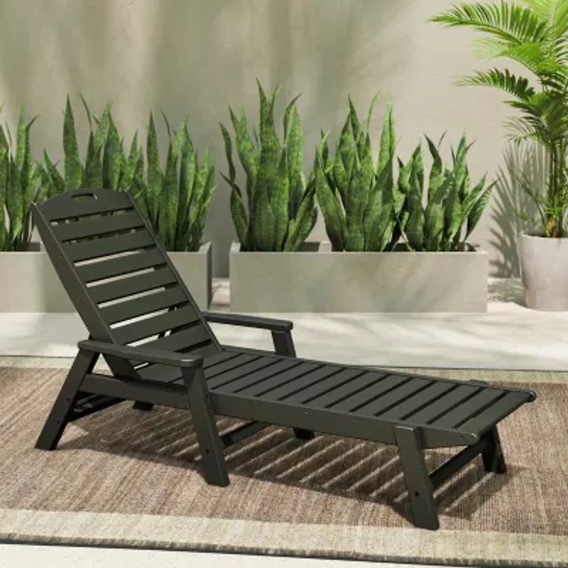 Martha Stewart by POLYWOOD® Nautical Chaise With Arms Lounge Chair