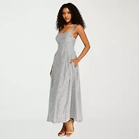Premier Amour Womens Sleeveless Striped Maxi Dress