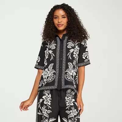 Premier Amour Womens Short Sleeve Blouse