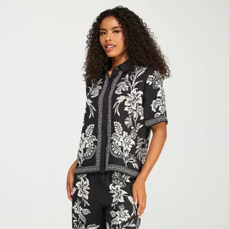 Premier Amour Womens Short Sleeve Blouse