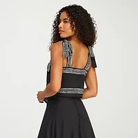 Premier Amour Womens Straight Neck Sleeveless Blouse