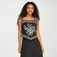 Premier Amour Womens Straight Neck Sleeveless Blouse