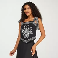 Premier Amour Womens Straight Neck Sleeveless Blouse