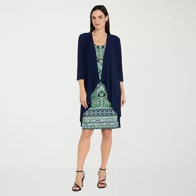 R & M Richards Womens Medallion Jacket Dress