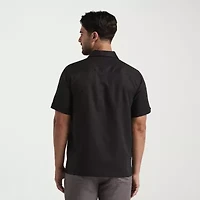 Cubavera Variegated Seersucker Stripe Mens Short Sleeve Regular Fit Button-Down Shirt