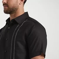 Cubavera Variegated Seersucker Stripe Mens Short Sleeve Regular Fit Button-Down Shirt