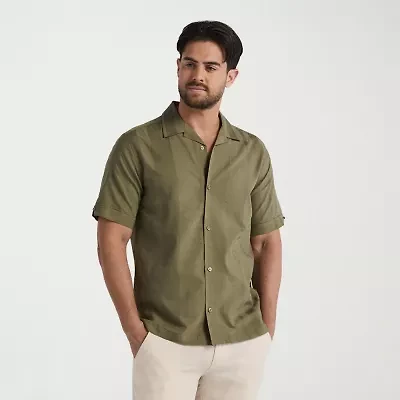 Cubavera Seersucker Texture Mens Short Sleeve Regular Fit Button-Down Shirt