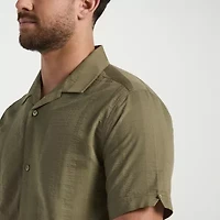 Cubavera Seersucker Texture Mens Short Sleeve Regular Fit Button-Down Shirt