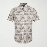 Report Collection Linen Blend Mens Modern Fit Easy Care Short Sleeve Dress Shirt