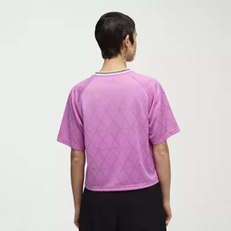 PUMA Womens Crew Neck Short Sleeve Active Crop Top