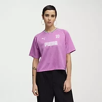 PUMA Womens Crew Neck Short Sleeve Active Crop Top