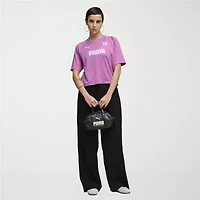 PUMA Womens Crew Neck Short Sleeve Active Crop Top