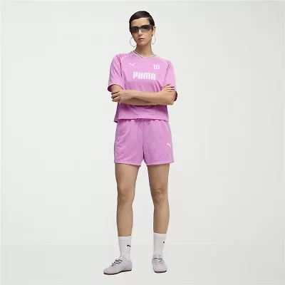 PUMA Womens 4" High Rise Adjustable Waist Drawstring Soccer Short