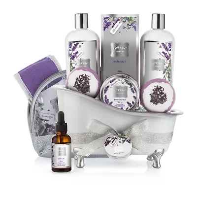 Lovery Lavender Home Spa Bath Set - 9pc Body Care Kit