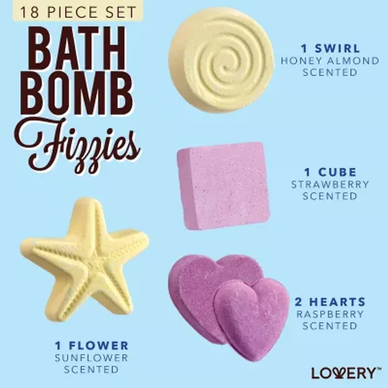 Lovery Variety Bath Bombs Basket - 17pc Home Bath Gift Set