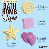 Lovery Variety Bath Bombs Basket - 17pc Home Bath Gift Set