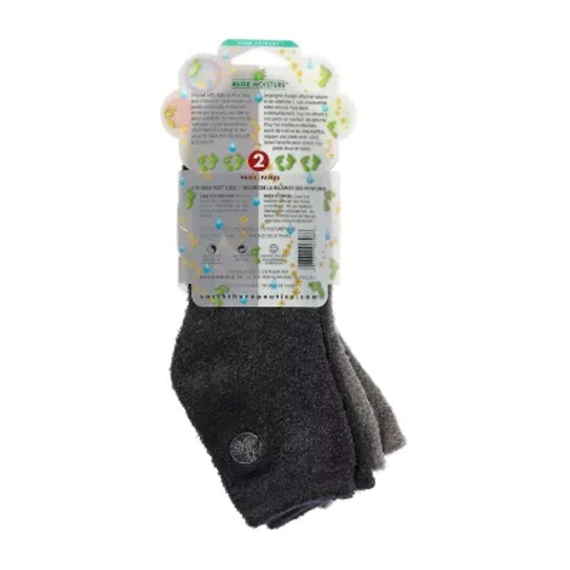Earth Therapeutics Grey & Black Aloe Moisturizing Socks