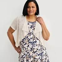 Perceptions Womens Plus Floral Jacket Dress