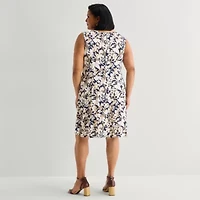 Perceptions Womens Plus Floral Jacket Dress