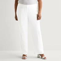 Black Label by Evan-Picone Trouser Womens Plus Classic Fit Wide Leg Suit Pant