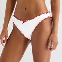 Arizona Womens Lined Textured Juniors Hipster Bikini Swimsuit Bottom