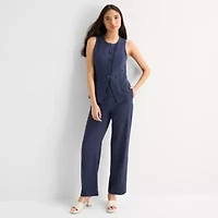 by&by Womens Juniors Crew Neck Sleeveless Vest