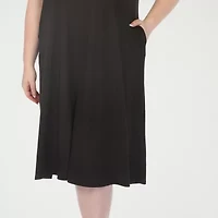 White Mark Crew Neck Womens Plus Short Sleeve T-Shirt Dress