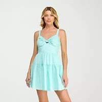 Trixxi Womens Juniors Sweetheart Neck Sleeveless Fit + Flare Dress