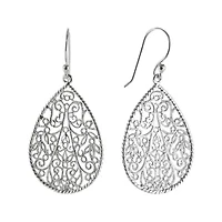 Silver Reflections Womens Pure Silver Over Brass Drop Earrings