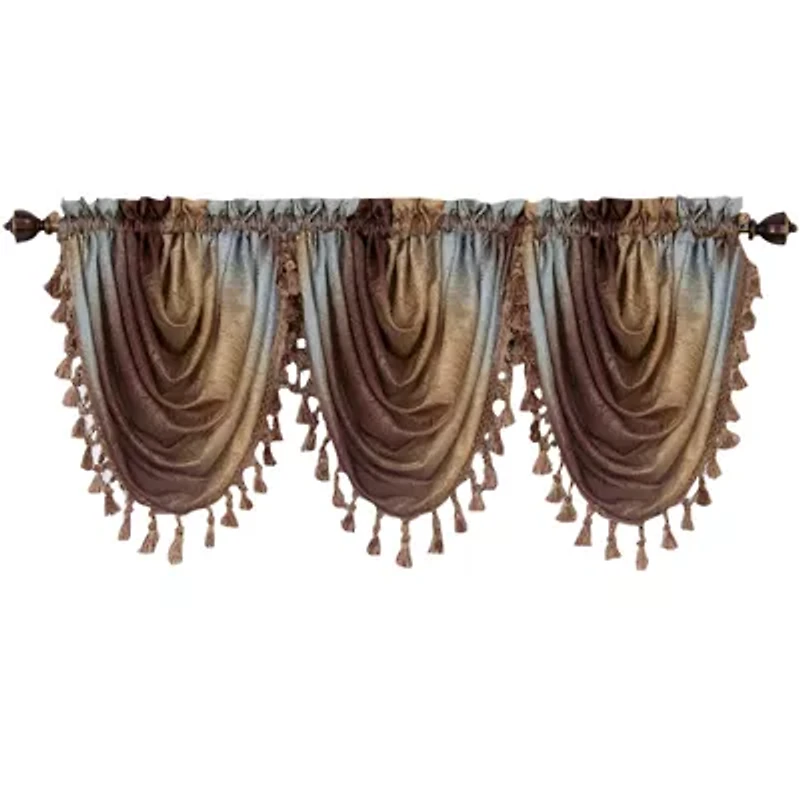Ombre Rod Pocket Waterfall Valance