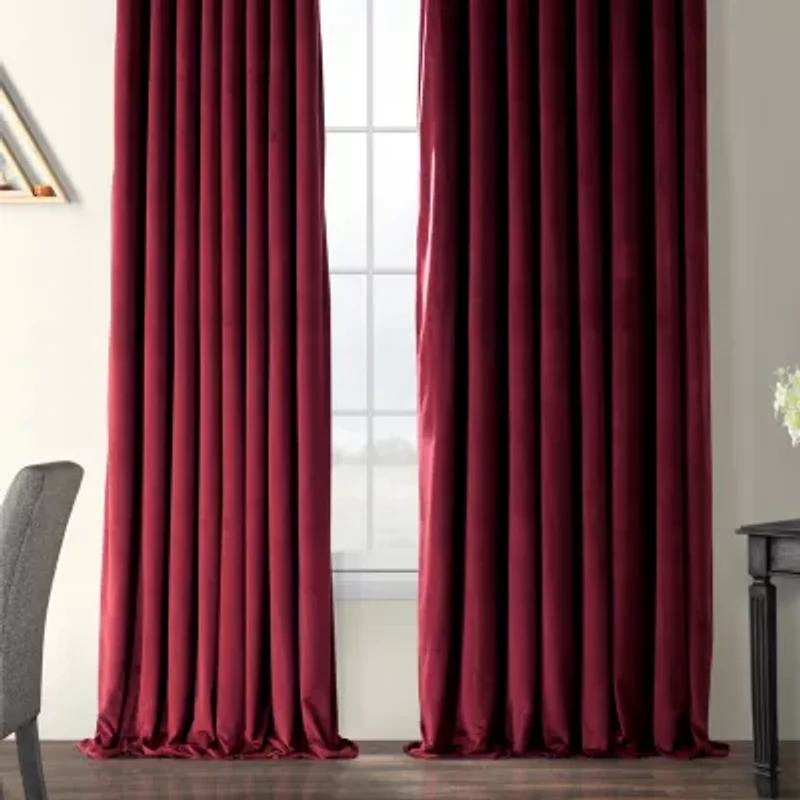 Exclusive Fabrics & Furnishing Signature Extra Wide Velvet Grommet Top Energy Saving Blackout Single Curtain Panel