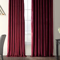 Exclusive Fabrics & Furnishing Signature Extra Wide Velvet Grommet Top Energy Saving Blackout Single Curtain Panel