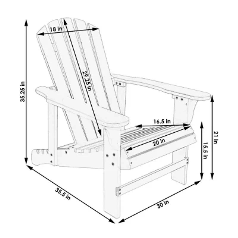 Sunnydaze Patio Collection Adriondack Chair