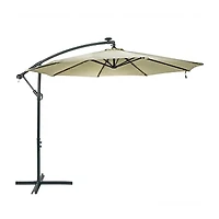 Sunnydaze® 10-Foot Steel Offset Solar Patio Umbrella