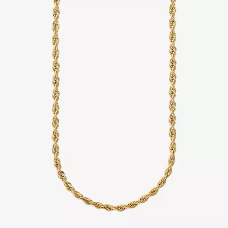 Shaquille O'Neal Xlg Yellow Stainless Steel Solid Rope Chain Necklace