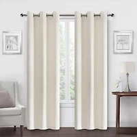 Regal Home Peninsula Faux Suede Grommet Top Energy Saving Blackout Set of 2 Curtain Panel
