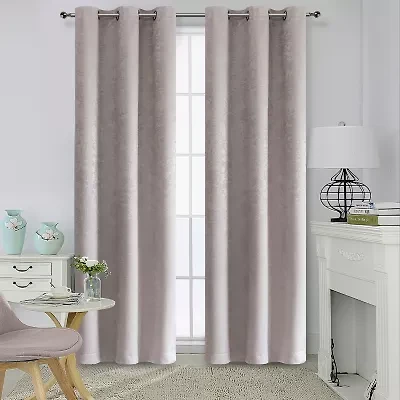 Regal Home Peninsula Faux Suede Grommet Top Energy Saving Blackout Set of 2 Curtain Panel