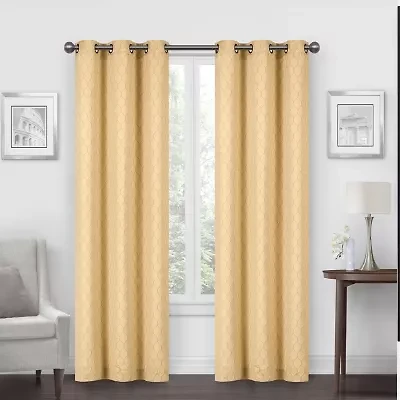 Regal Home Mackenna Jacquard Grommet Top Light-Filtering Set of 2 Curtain Panel