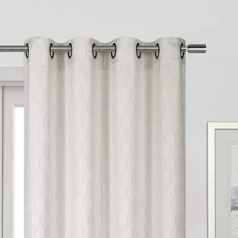 Regal Home Mackenna Jacquard Grommet Top Light-Filtering Set of 2 Curtain Panel