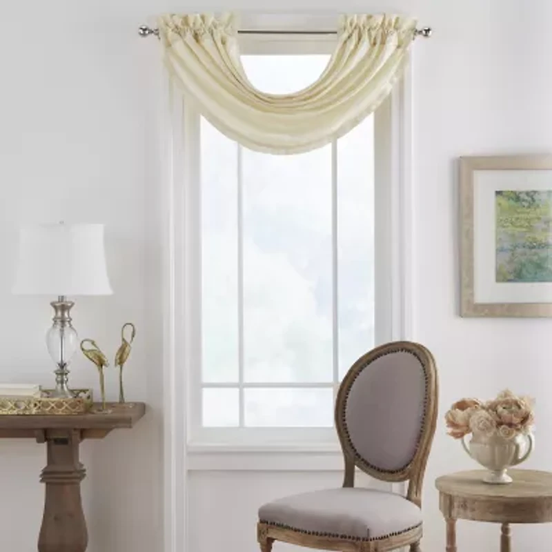 Elrene Versailles Rod-Pocket Waterfall Valance