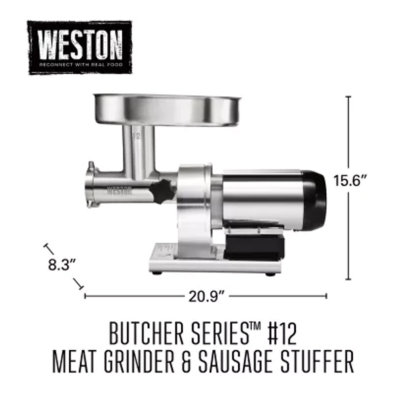 Weston Butcher Series #12 Meat Grinder And Sausage Stuffer