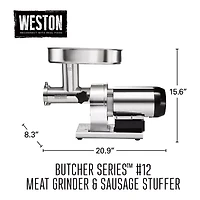 Weston Butcher Series #12 Meat Grinder And Sausage Stuffer