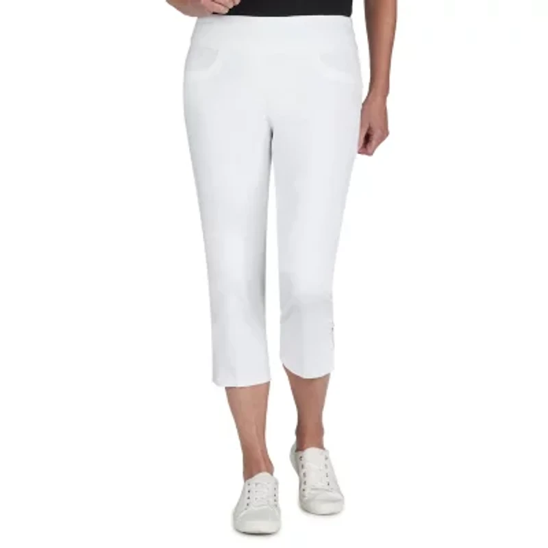 Hearts Of Palm Womens Straight Mid Rise Plus Capri Pant