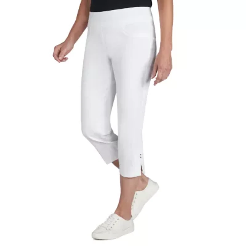 Hearts Of Palm Womens Straight Mid Rise Plus Capri Pant
