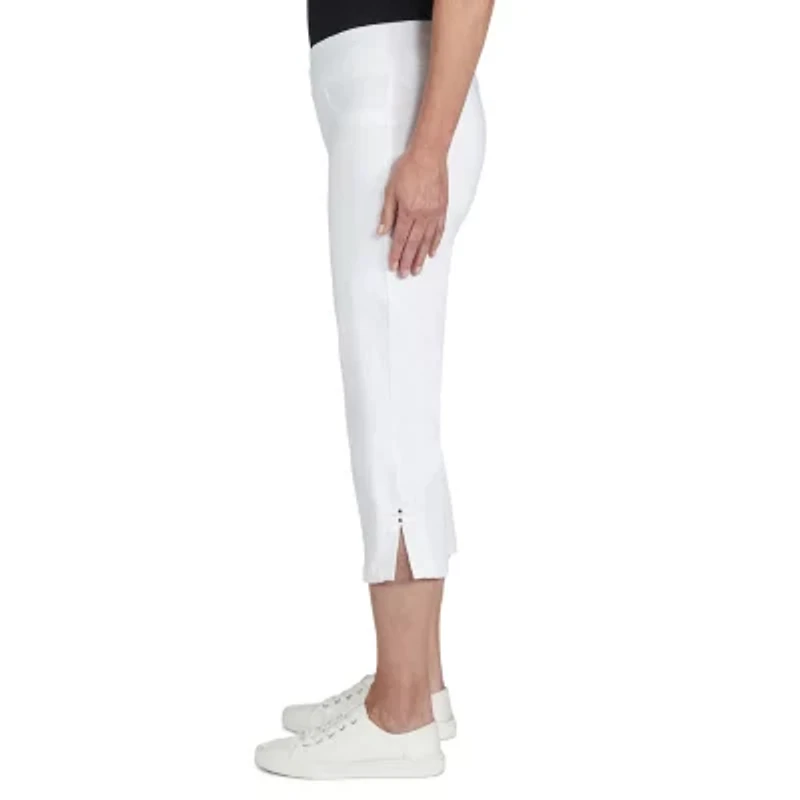 Hearts Of Palm Womens Straight Mid Rise Plus Capri Pant