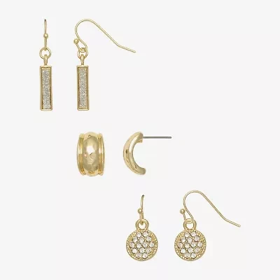 Mixit Womens 3 Pair Earring Set