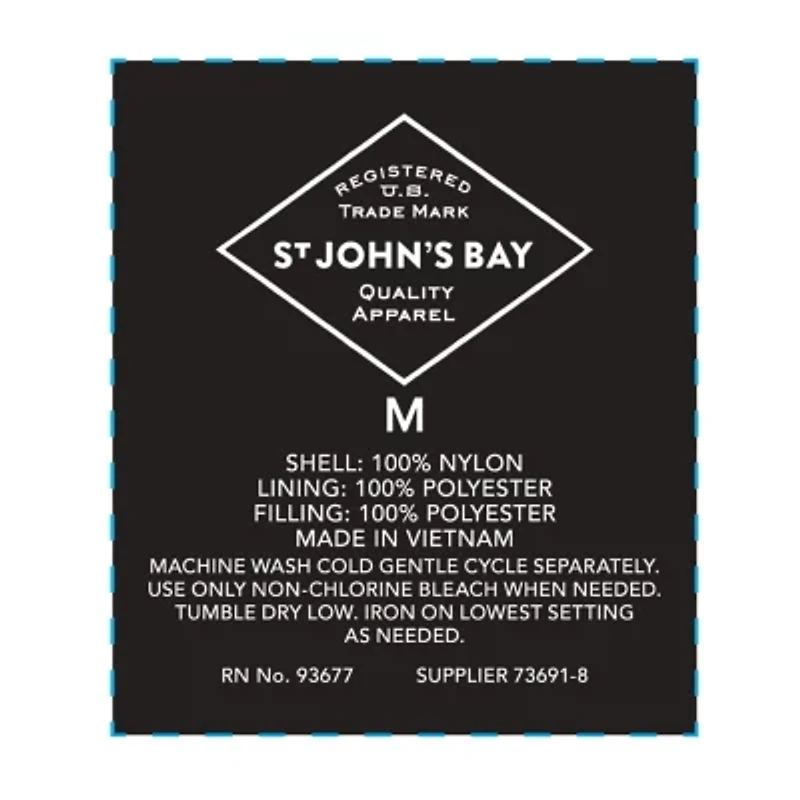 St. John's Bay Packable Mens Packable Midweight Puffer Vest