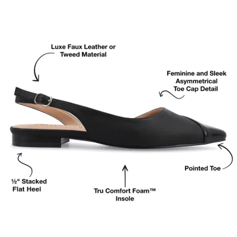 Journee Collection Daphnne Womens Pointed Closed Toe Ballet Flats
